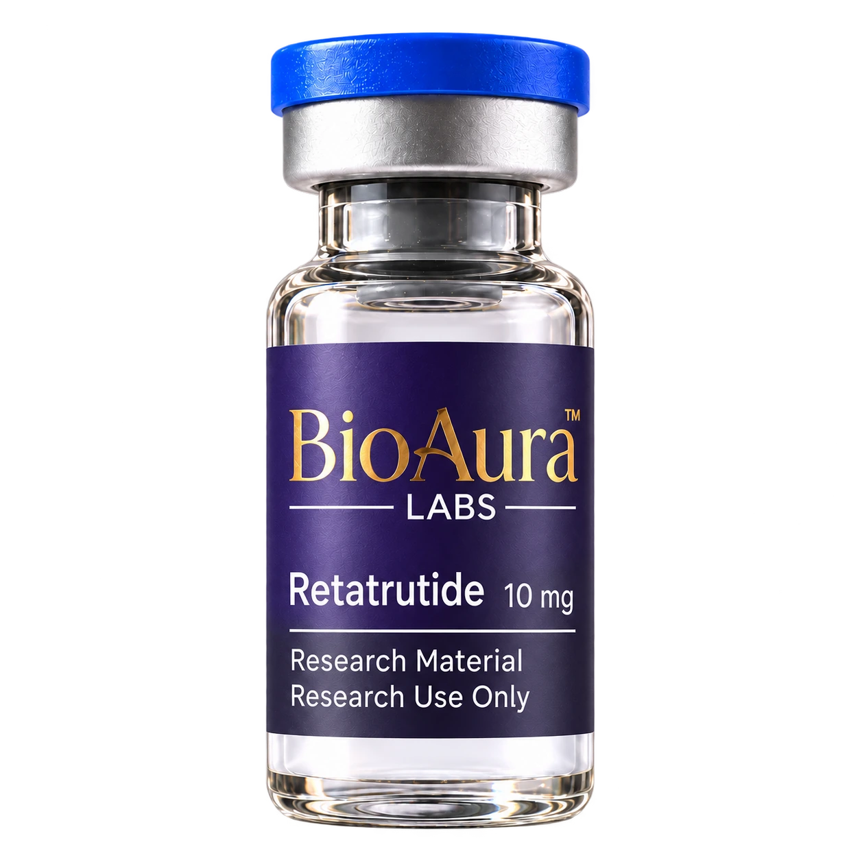 BioAura Retatrutide 10 mg research vial — product mockup