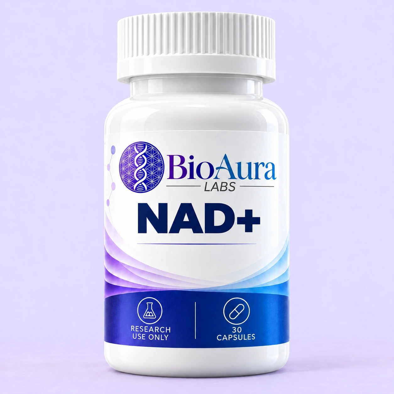 NAD+ BioAura research product mockup