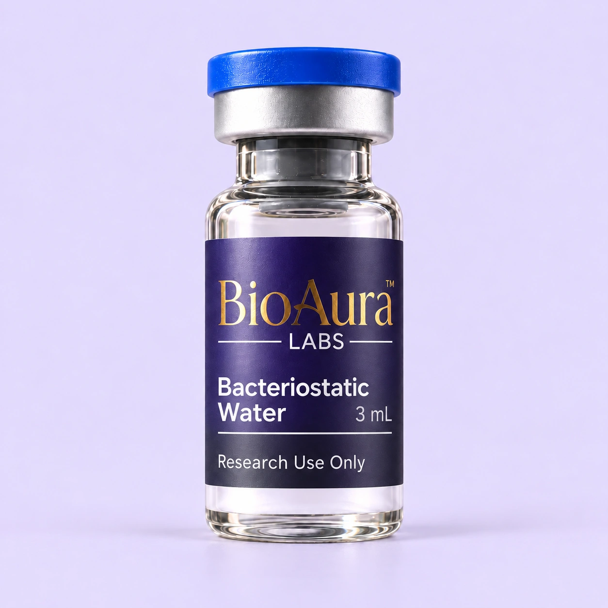 Bacteriostatic Water BioAura research product mockup